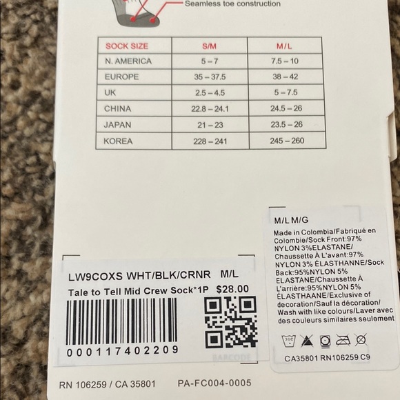 - Lululemon Athletica Red and White Performance Athletic Socks - Picture 2 of 7